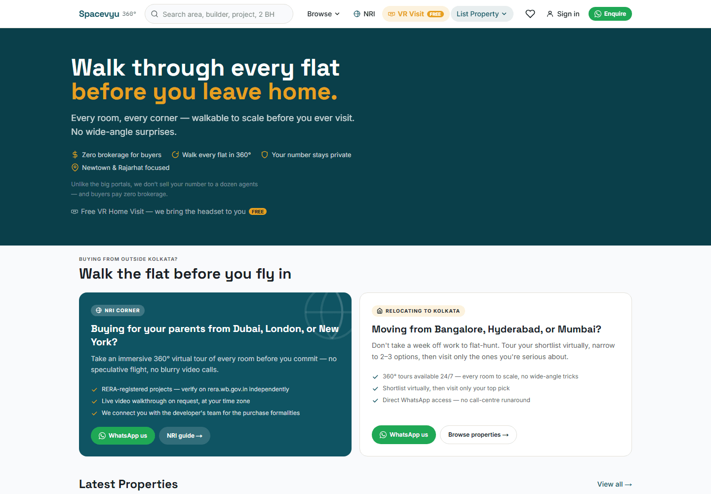 Screenshot of the Spacevyu website